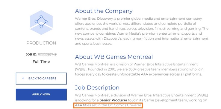 (Image source: WB Games Montréal Jobs)