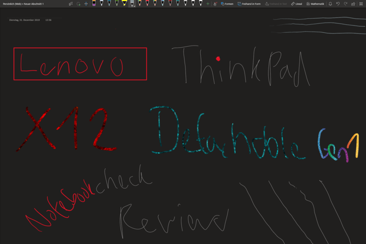 Lenovo ThinkPad X12 Detachable Gen 1: Digitizer pen test