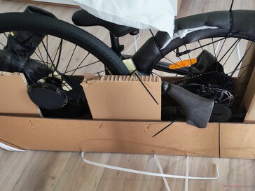The bike is delivered partially assembled