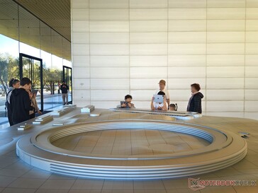 What the Apple Park model looks like in the Visitor Center.
