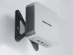 The Minisforum AI X1 can be mounted behind a monitor. (Image source: Minisforum)