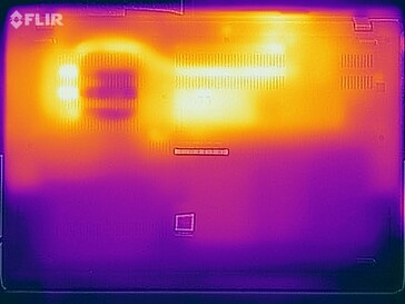 Heat map of the bottom of the device under load