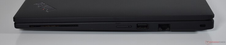 right: Smartcard Reader, microSIM, USB-A 3.2 Gen 1, RJ45-Ethernet, Kensington Lock
