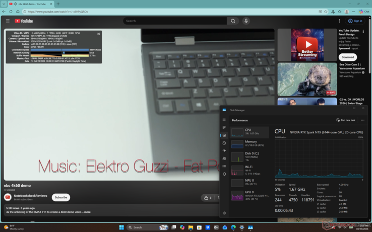 We recorded almost 200 dropped frames within a 60-second window when playing 4K60 video