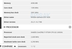 The NVIDIA GTX 1650 and the Core i7-9750H make an appearance on 3DMark. (Source: TUM_APISAK on Twitter)
