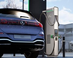 A Mercedes-Benz at a fast charger (Image source: Mercedes-Benz)