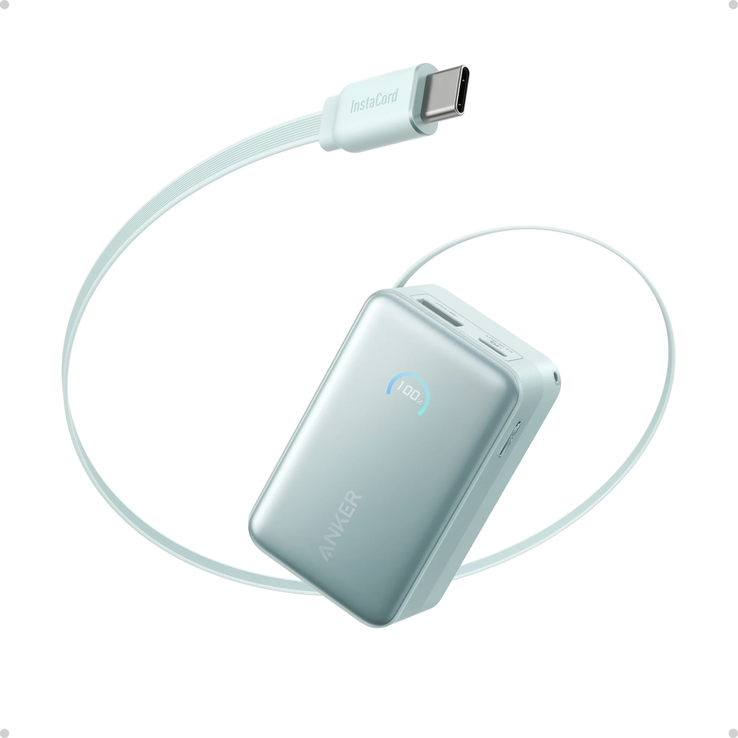 The Anker Nano Power Bank (10K, 45W, Built-in Retractable USB-C Cable). (Image source: Anker)