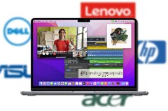 Wintel laptop suppliers will face a tough sales challenge against the upcoming 2022 MacBook Air. (Image source: Apple/various logos - edited)