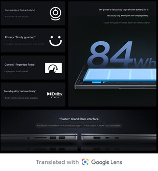 Connectivity ports, battery, and other features (Image source: Lenovo)