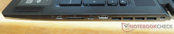Right side: USB-C 3.2 Gen 2 (incl. DisplayPort), card reader, Thunderbolt 4, HDMI 2.1, Kensington lock