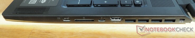 Right side: USB-C 3.2 Gen 2 (incl. DisplayPort), card reader, Thunderbolt 4, HDMI 2.1, Kensington lock
