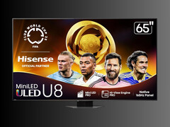 Front view of discounted Hisense U8QG Mini LED TV is shown (Image source: Hisense)