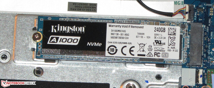 ...SSDs in the more-common M.2 2280 format can be used. We have installed a Kingston A1000 model for testing purposes.