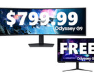 Samsung is bundling free Odyssey G3 gaming monitors with discounted Odyssey G9 and Odyssey Ark gaming monitors. (Image source: Samsung - edited)