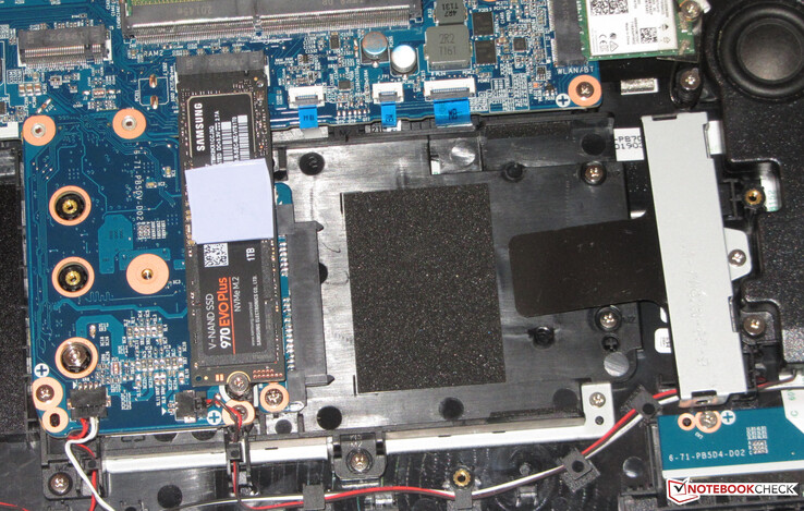 Two M.2 SSDs and a 2.5-inch storage drive can be installed.
