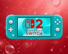 Switch Lite pictured with Nintendo Switch 2 logo (Image source: Nintendo of America with edits)