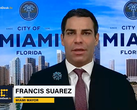 Miami mayor Francis Suarez broke the bitcoin yield news live on CoinDesk TV. (Image Source: CoinDesk)