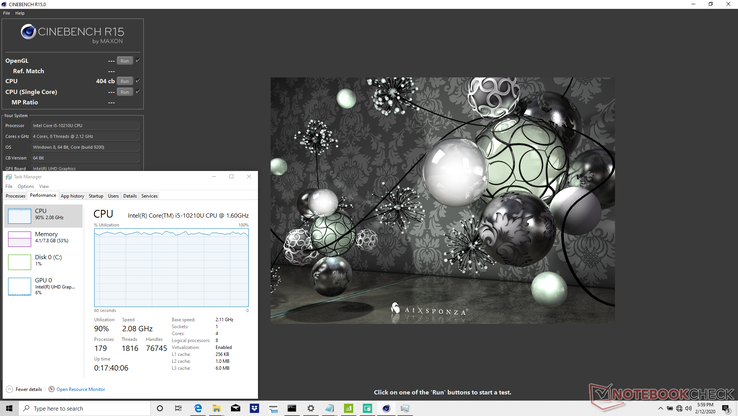 System set to Windows Balanced profile. CPU Utilization and performance are normal when running high multi-thread processing loads like CineBench R15