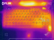 Thermal imaging of the top case at idle