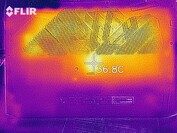 Heat map of the bottom of the device at idle