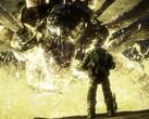 Marcus Fenix facing one of the bosses in Gears of War. (Image source: Steam)
