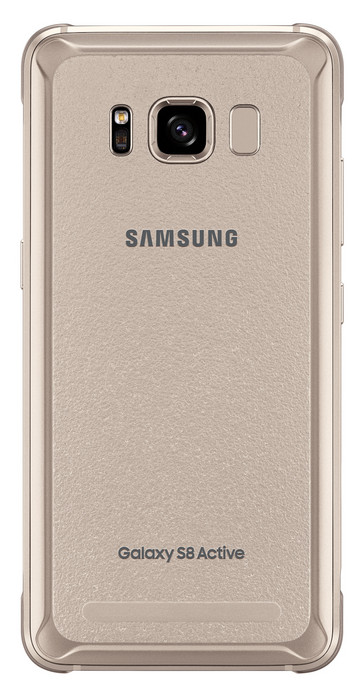 Galaxy S8 Active in gold. Again the rear helps highlight the rugged features of this phone. (Source: Samsung)
