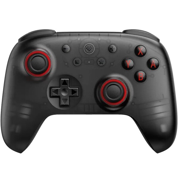The 8BitDo Ultimate 2C Bluetooth in Translucent Black has red joystick rings and ABXY buttons. (Image source: 8BitDo)