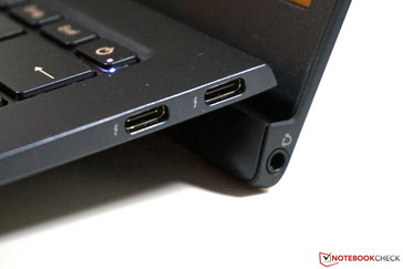 Right side: 2x USB Type-C 3.1 Gen.2 (Thunderbolt 3), 3.5 mm stereo jack