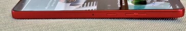 Right: microphone, standby button, volume control