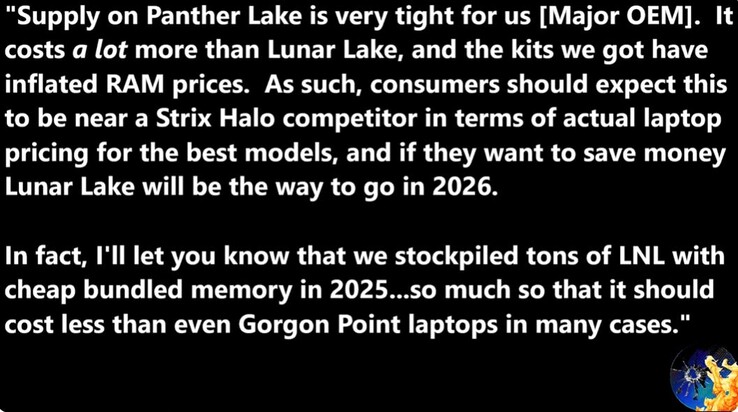 Intel Panther Lake laptops are set to be pretty expensive.