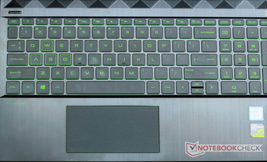 Keyboard with acid green backlight