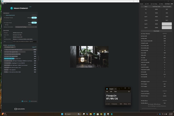 Nvidia RTX Spark Cinebench 2026 score