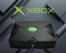The first Xbox console is shown with logo