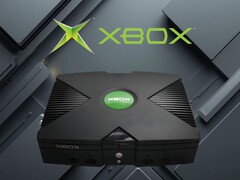 The first Xbox console is shown with logo