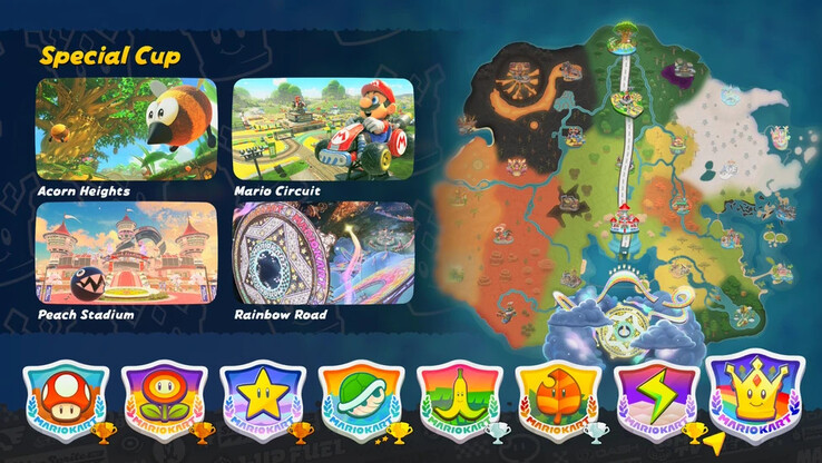 The eighth cup in Mario Kart Worlds. (Image source: Nintendo)