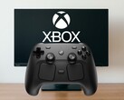 Steam Controller shown in front of PC monitor with Xbox Game Pass logo