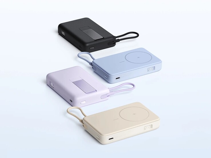 The Xiaomi Magnetic Power Bank 10000 with Built-in Stand is available in four colors. (Image source: Xiaomi)