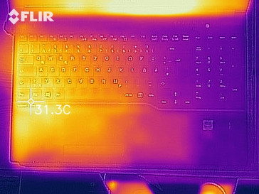 heat distribution at idle - upper side