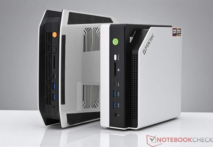The GMKtec Evo-X2 mini PC packs 96 GB of LPDDR5X memory and 2 TB storage. (Image source: Sebastian Bade of Notebookcheck)