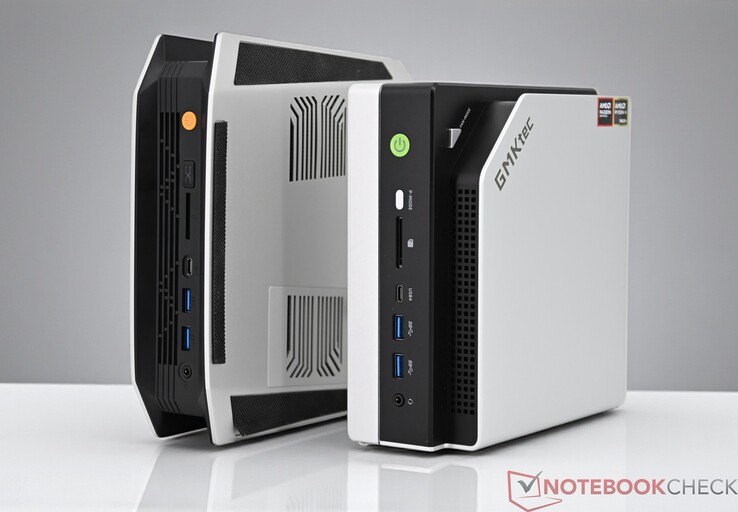 The GMKtec Evo-X2 mini PC packs 96 GB of LPDDR5X memory and 2 TB storage. (Image source: Sebastian Bade of Notebookcheck)