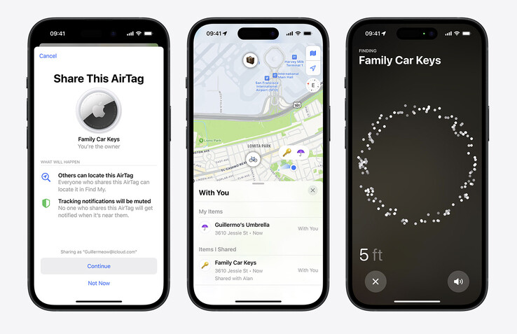 Finding an AirTag should be easier with Apple's second-generation models, first generation pictured. (Image source: Apple)
