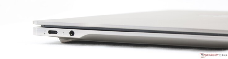 Left: USB-C Thunderbolt 4 w/ DisplayPort 2.1 + Power Delivery 3.1, 3.5 mm headset
