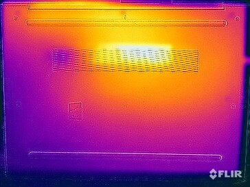 Surface temperatures during the stress test (bottom)