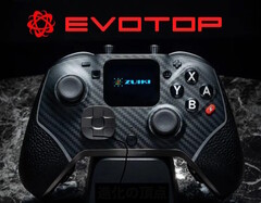 Zuiki teases Evotop ultra-wideband wireless game controller with built-in touch display and very low latency. (Image source: Zuiki)