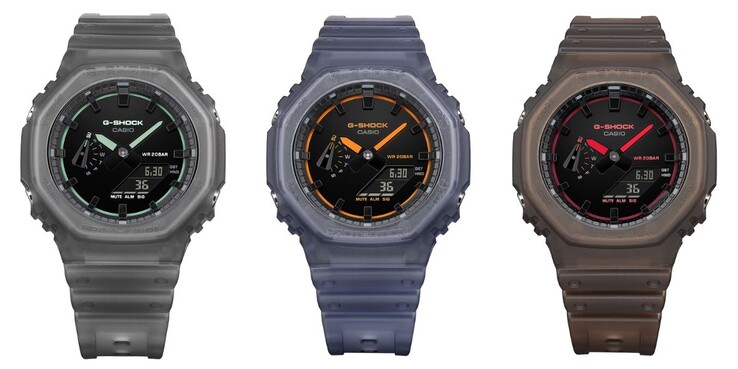 From left to right: the Casio G-Shock GA-2100K-1A, GA-2100K-2A and GA-2100K-5A watches. (Image source: Casio, edited)