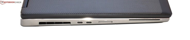 Left-hand side: 2x Thunderbolt 3, SD card reader, smart card reader