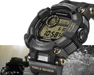 Casio G-Shock Frogman GWF-D1000BC-1JF shown at an angle, highlighting its chunky asymmetric case and composite band.