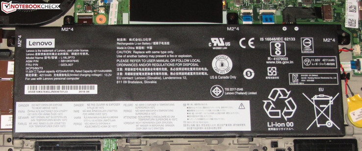 The battery has a capacity of 49 Wh.