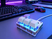 The SayoDevice O3C mini Hall-effect keypad with Hall-effect keys, RGB keycpas, and metal rotary knob