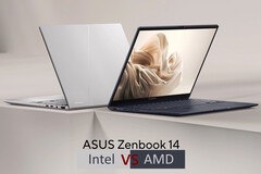 Intel-ZenBook 14 vs. AMD-ZenBook 14 (Image source: Asus with edits)